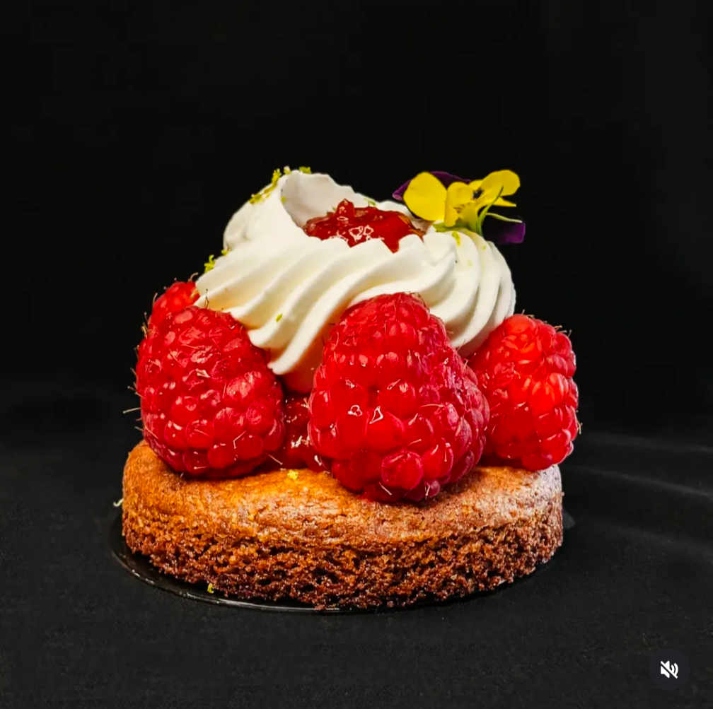 Tartelette framboises et poivrons rouges